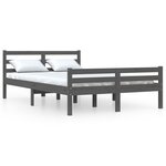 vidaXL Cadre de lit Gris Bois massif 140x200 cm