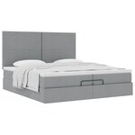 VidaXL Cadre de lit ottoman et matelas gris clair 200x200cm tissu