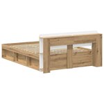 vidaXL Cadre de lit avec rangement Chêne artisanal 135 x 190 cm