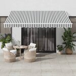 vidaXL Auvent manuel rétractable anthracite et blanc 400x350 cm