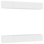 vidaXL Meubles TV 4 Pièces Blanc 100x30x30 cm Bois d'ingénierie