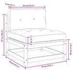 vidaXL Salon de jardin 2 Pièces avec coussins Blanc Bois de pin massif