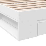 vidaXL Cadre de lit avec tiroir blanc 90x200 cm bois d'ingénierie