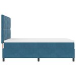 Lit Box Spring vidaXL avec Matelas & LED Bleu Foncé 140x200 cm Velours