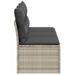 vidaXL Canapé de jardin et coussins 3 places gris clair résine tressée
