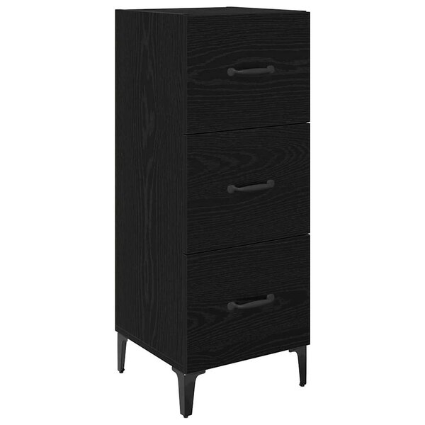 vidaXL Buffet Chêne noir 34 5 x 34 x 90 cm Bois d'ingénierie