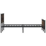 vidaXL Cadre de lit en métal sans matelas chêne fumé 193x203 cm