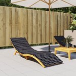 vidaXL Coussin de chaise longue motif à carreaux noir tissu oxford