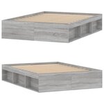 vidaXL Cadre de lit sonoma gris 135x190 cm double