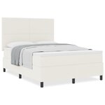 vidaXL Lit à ressorts avec matelas Crème 140x200 cm Tissu en velours côtelé