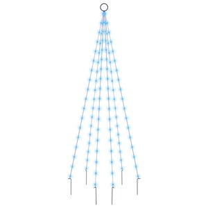 vidaXL Sapin de Noël sur mât de drapeau 108 LED Bleues 180 cm