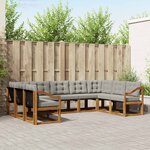 vidaXL Ensemble de canapés d'extérieur 9 Pièces Gris Naturel et Clair