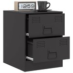 vidaXL Tables de chevet 2 Pièces noir 34 5x39x44 cm acier