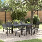 vidaXL Ensemble de salle à manger pour jardin 9 Pièces Anthracite Acier
