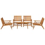 vidaXL Chaises de jardin avec table 5 Pièces en bois d'acacia massif