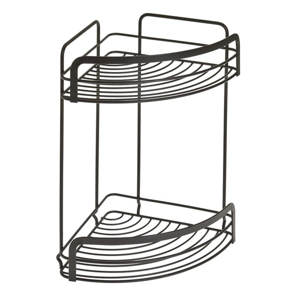 Metaltex Étagère de douche d'angle à 2 niveaux Noir