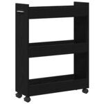 vidaXL Armoire avec roue Chêne noir 60 x 22 x 79 cm Bois d'ingénierie