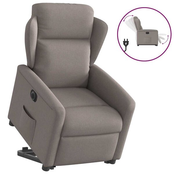 vidaXL Fauteuil inclinable électrique taupe tissu