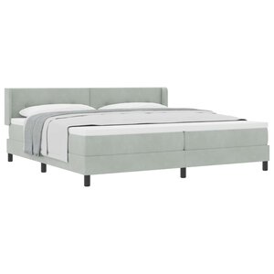 vidaXL Lit à ressorts avec tête de lit Gris clair 200 x 200 cm Velours