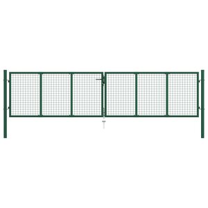 vidaXL Portail en treillis de jardin acier 390x100 cm vert