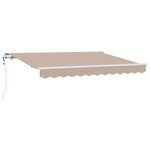 vidaXL Auvent Rétractable Beige 250 x 200 cm Polyester  Aluminium