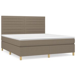 vidaXL Sommier à lattes de lit avec matelas Taupe 180x200 cm Tissu