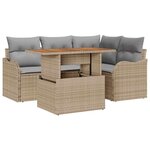 vidaXL Ensemble de canapé de jardin 5 Pièces Beige et Gris clair