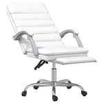 Fauteuil de massage inclinable de bureau informatique étude similicuir blanc 02_0025399