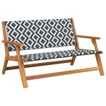 vidaXL Chaises de jardin avec ensemble de table - 4 pièces  noir et blanc  en bois d'acacia massif