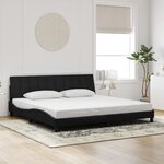 vidaXL Cadre de lit avec lumières LED noir 200x200 cm velours
