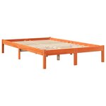 vidaXL Lit bibliothèque sans matelas cire marron 120x190cm pin massif