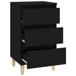 vidaXL Table de chevet noir 40x35x70 cm bois d’ingénierie