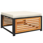 vidaXL Tabouret de jardin avec coussin 68x68x30cm bois massif d'acacia