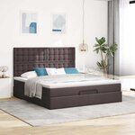 VidaXL Cadre de lit ottoman avec matelas marron foncé 160x200 cm tissu