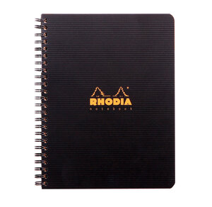 Cahier à spirale 'Note Book', A5, ligné, noir RHODIA
