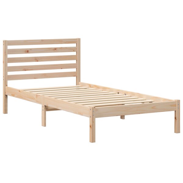 vidaXL Cadre de lit Marron 75 x 190 cm Bois massif en pin