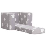 vidaXL Canapé-lit pour enfants Gris clair avec étoiles Peluche douce