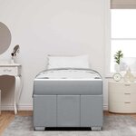 vidaXL Cadre de lit avec matelas Gris clair 90 x 200 cm tissu