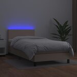 vidaXL Sommier à lattes de lit avec matelas et LED Cappuccino 90x200cm