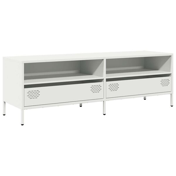 vidaXL Meuble TV blanc 135x39x43 5 cm acier laminé à froid