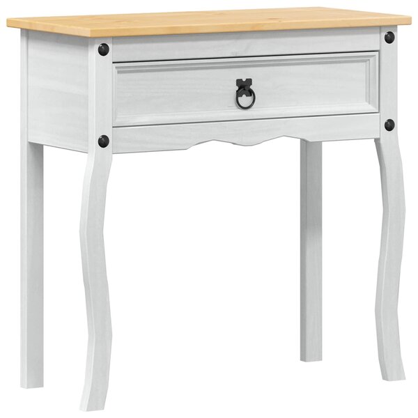 vidaXL Table console Blanc 73 x 35 x 73 cm Pin massif