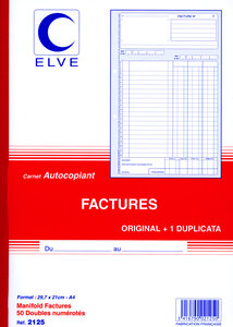 Manifold FACTURES 297 x 210 mm 50 feuillets Dupli ELVE