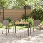 vidaXL Ensemble de Salle à Manger de Jardin 3 Pièces en Rattan Poly Gris