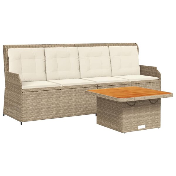 vidaXL Salon de jardin avec coussins 3 Pièces beige résine tressée