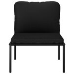 vidaXL Salon de jardin 3 Pièces avec coussins Noir PVC