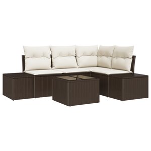 vidaXL Ensemble de Canapé de Jardin de 4 Pièces avec Coussins Gris Poly Rotin