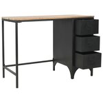 vidaXL Bureau à piédestal unique Bois de sapin et acier 100x50x76 cm