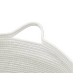 vidaXL Panier à linge beige et blanc Ø55x36 cm coton