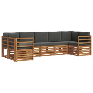 vidaXL Ensemble de canapés d'extérieur 7 pc Naturel et Anthracite