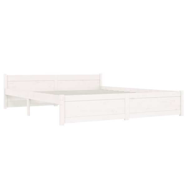 vidaXL Cadre de lit Blanc Bois massif 160x200 cm